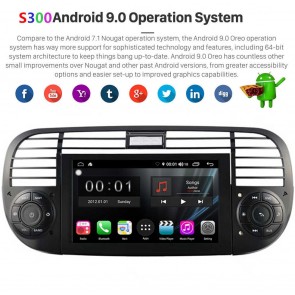 S300 Android 9.0 Autoradio Navigatore GPS Specifico per Fiat 500 (2007-2015)-1