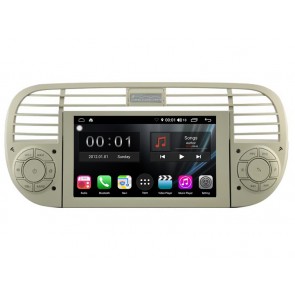 Fiat 500 S300 Android 9.0 Autoradio Lettore DVD con Octa-Core Touchscreen Vivavoce Bluetooth Microfono DAB RDS CD SD USB AUX 4G WiFi TV OBD MirrorLink CarPlay - S300 Android 9.0 Autoradio Navigatore GPS Specifico per Fiat 500 (2007-2015)