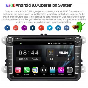 VW Scirocco S300 Android 9.0 Autoradio Lettore DVD con Octa-Core Touchscreen Vivavoce Bluetooth Microfono DAB RDS CD SD USB AUX 4G WiFi TV OBD MirrorLink CarPlay - S300 Android 9.0 Autoradio Navigatore GPS Specifico per VW Scirocco (2008–2017)