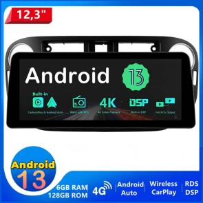 VW Tiguan Android 13.0 Autoradio Lettore DVD con 12,3 Pollici QLED Touchscreen 8-Core 6GB+128GB Bluetooth Vivavoce RDS DAB DSP USB 4G LTE WiFi Wireless CarPlay - Android 13.0 Car Stereo Navigatore GPS Navigazione per VW Tiguan I (2007-2016)