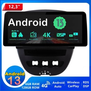 12,3" Android 13.0 Car Stereo Navigatore GPS Navigazione per Peugeot 107 (2005-2014)-1