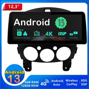 12,3" Android 13.0 Car Stereo Navigatore GPS Navigazione per Mazda 2 (2007-2014)-1