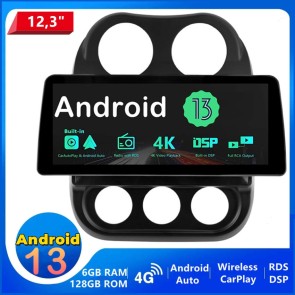 12,3" Android 14.0 Car Stereo Navigatore GPS Navigazione per Jeep Compass (2009-2016)-1