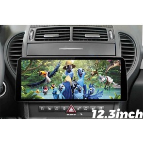 Mercedes SLK W171 Android 14.0 Autoradio Lettore DVD con 12,3 Pollici QLED Display 6GB+128GB Bluetooth Vivavoce DAB DSP USB 4G WiFi Wireless CarPlay - Android 14 Car Stereo Navigatore GPS Navigazione per Mercedes SLK W171 (Dal 2004)