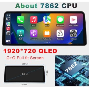 Toyota Highlander Android 13.0 Autoradio Lettore DVD con 12,3 Pollici QLED Touchscreen 8-Core 6GB+128GB Bluetooth Vivavoce RDS DAB DSP USB 4G LTE WiFi Wireless CarPlay - Android 13.0 Car Stereo Navigatore GPS Navigazione per Toyota Highlander (2007-2013)