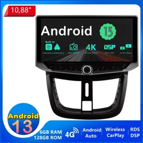 10,88" Android 13 Car Stereo Navigatore GPS Navigazione per Peugeot 206 (Dal 1998)-1
