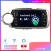 Toyota Yaris Android 10.0 Autoradio Lettore DVD con 7 Pollici HD Touchscreen Bluetooth Vivavoce Microfono RDS DAB CD SD USB 4G WiFi TV MirrorLink OBD2 Carplay - Android 10 Car Stereo Navigatore GPS Navigazione per Toyota Yaris (2012-2017)