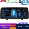 BMW X3 G01 Android 13 Autoradio Lettore Multimediale Navigazione GPS con 8-Core 8GB+256GB Touchscreen Bluetooth vivavoce DSP SWC DAB SD USB WiFi 4G LTE CarPlay - 10,25" Android 13.0 Autoradio con Navigatore GPS Auto Stereo per BMW X3 G01 (2018-2022)