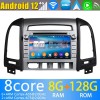 Hyundai Santa Fe Android 13 Autoradio Lettore DVD con 8GB+128GB Bluetooth Comandi al volante DSP DAB USB 4G WiFi CarPlay - 7" Android 13.0 Autoradio Navigatore GPS per Hyundai Santa Fe (2006-2012)