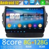 Hyundai Santa Fe Android 13 Autoradio Lettore DVD con 8GB+128GB Bluetooth Comandi al volante DSP DAB USB 4G WiFi CarPlay - 9" Android 13.0 Autoradio Navigatore GPS per Hyundai Santa Fe (2013-2018)
