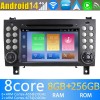 Mercedes SLK R171 Android 14 Autoradio Navigazione GPS Auto Stereo Lettore Multimediale con 8+256GB Bluetooth DAB DSP USB 4G WiFi Telecamere 360° CarPlay Android Auto - 8" Android 14.0 Autoradio con Navigatore GPS per Mercedes SLK R171 (2004-2010)