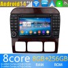 Mercedes Classe S W220 Android 13 Autoradio Lettore DVD con 8GB+128GB Bluetooth Comandi al volante DSP DAB USB 4G LTE WiFi OBD2 CarPlay - 7" Android 13.0 Autoradio Navigatore GPS per Mercedes ‎W220 (1998-2006)