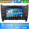 Mercedes CLC W203 Android 14 Autoradio Lettore DVD con 8GB+256GB Bluetooth Comandi al volante DSP DAB USB 4G WiFi OBD2 CarPlay - 8" Android 14.0 Autoradio Navigatore GPS per Mercedes CLC W203 (Dal 2008)
