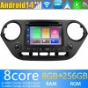 Hyundai i10 Android 14 Autoradio Navigazione GPS Auto Stereo Lettore Multimediale con 8+256GB Bluetooth DAB DSP USB 4G WiFi Telecamere 360° CarPlay Android Auto - 7" Android 14.0 Autoradio con Navigatore GPS per Hyundai i10 (2013-2019)