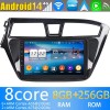 Hyundai i20 Android 13 Autoradio Lettore DVD con 8GB+128GB Bluetooth Comandi al volante DSP DAB USB 4G LTE WiFi OBD2 CarPlay - 9" Android 13.0 Autoradio Navigatore GPS per Hyundai i20 (Dal 2014)