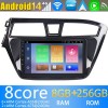 Hyundai i20 Android 14 Autoradio Navigazione GPS Auto Stereo Lettore Multimediale con 8+256GB Bluetooth DAB DSP USB 4G WiFi Telecamere 360° CarPlay Android Auto - 9" Android 14.0 Autoradio con Navigatore GPS per Hyundai i20 (2014-2018)