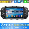 Kia Soul Android 14 Autoradio Lettore DVD con 8GB+256GB Bluetooth Comandi al volante DSP DAB USB 4G WiFi OBD2 CarPlay - 8" Android 14.0 Autoradio Navigatore GPS per Kia Soul (2014-2019)