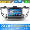 Hyundai Tucson Android 13 Autoradio Lettore DVD con 8GB+128GB Bluetooth Comandi al volante DSP DAB SD USB 4G WiFi OBD2 CarPlay - 8" Android 13.0 Autoradio Navigatore GPS Specifico per Hyundai Tucson (2015-2017)