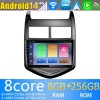 Chevrolet Aveo Android 14 Autoradio Navigazione GPS Auto Stereo Lettore Multimediale con 8+256GB Bluetooth DAB DSP USB 4G WiFi Telecamere 360° CarPlay Android Auto - 9" Android 14.0 Autoradio con Navigatore GPS per Chevrolet Aveo (2012-2015)