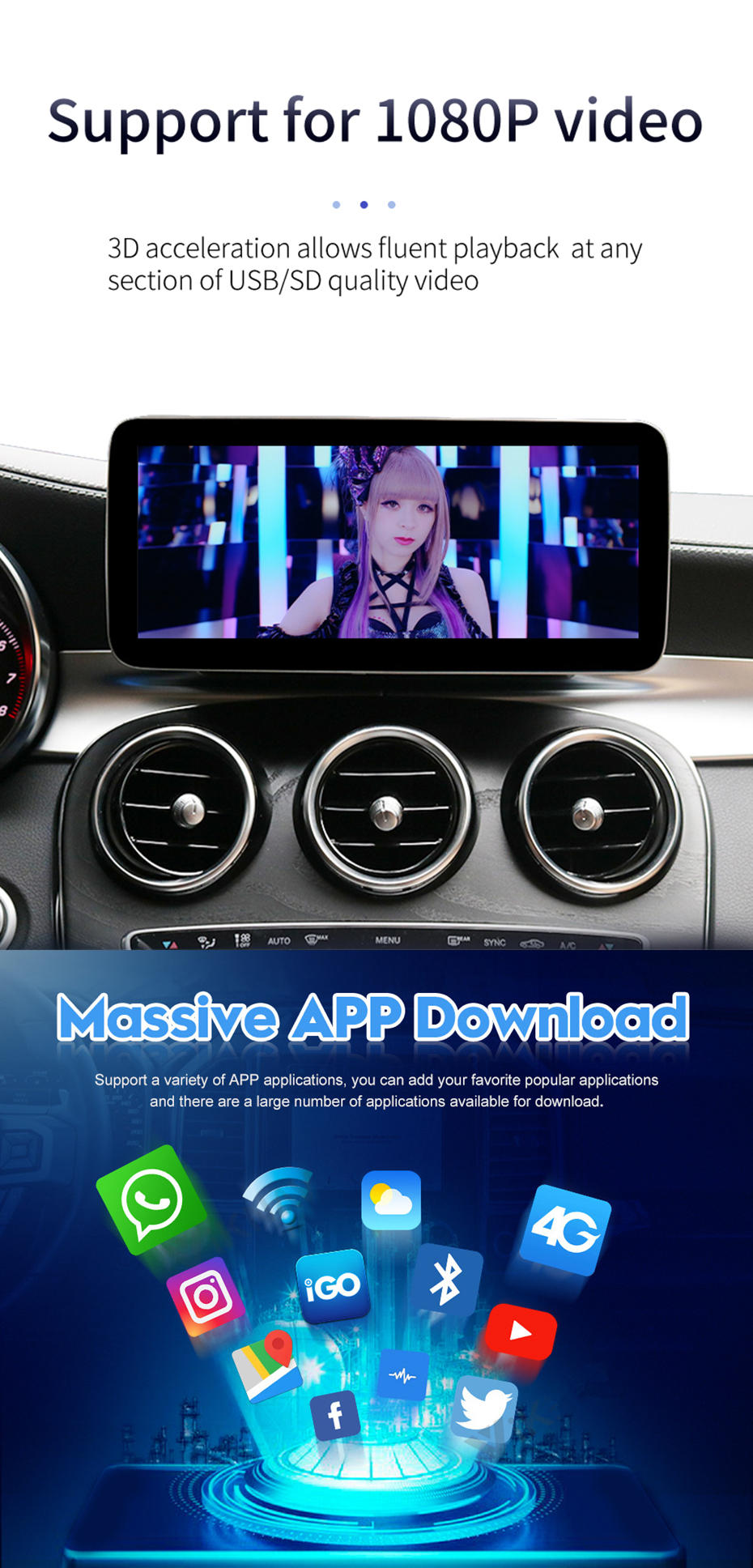 Autoradio Androdi 13.0 per Mercedes GL X166/ML W166-4