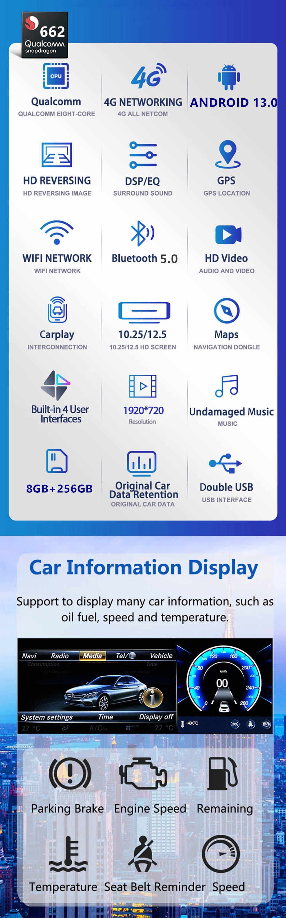 Autoradio Androdi 13.0 per Mercedes CL C216-1