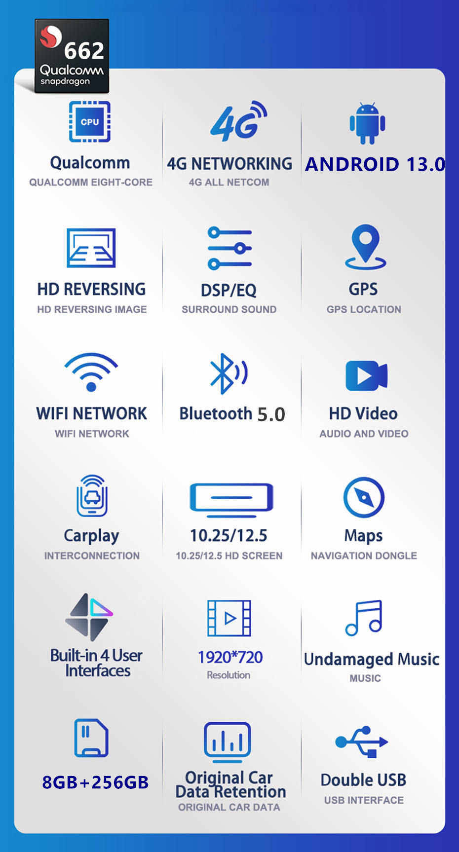 Autoradio Android 13.0 per Audi A4/S4/RS4-2