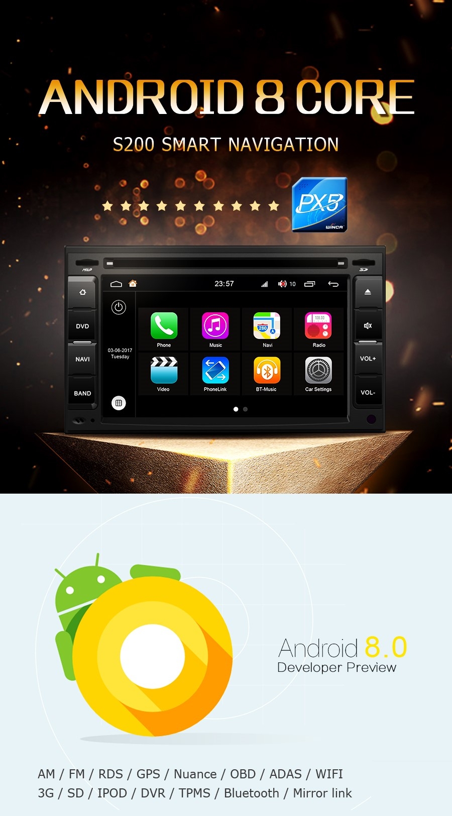 S200 Android 8.0 per Ford F-350 (2003-2013)-1