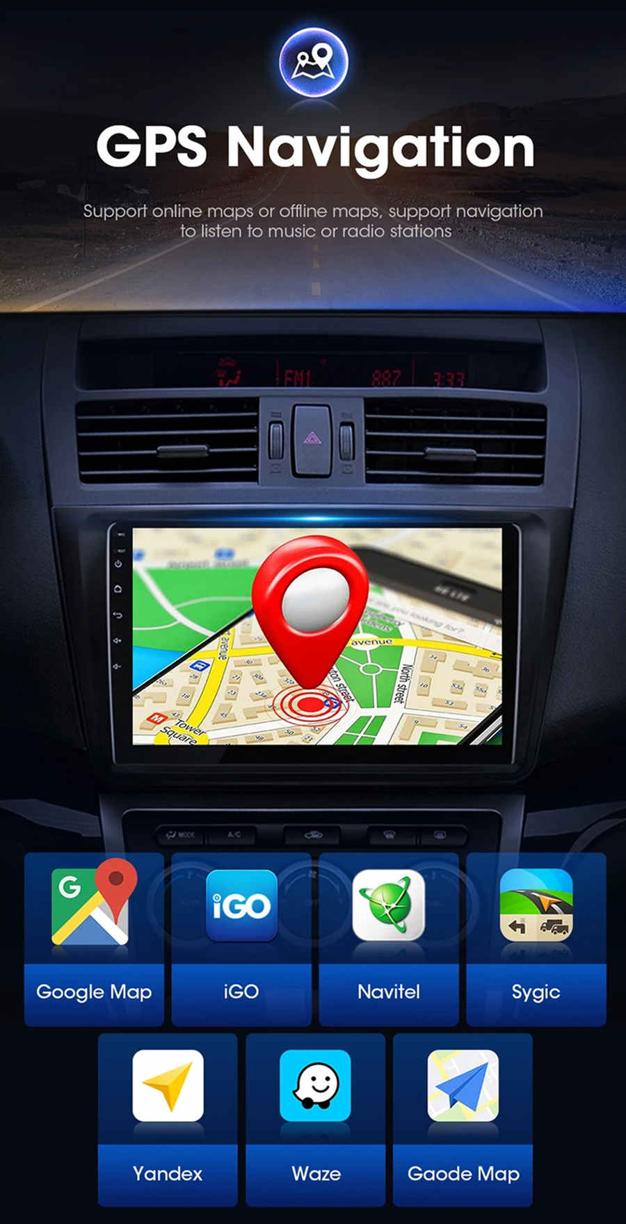 Android 13 Car Stereo Navigatore GPS Navigazione per Suzuki Swift-2