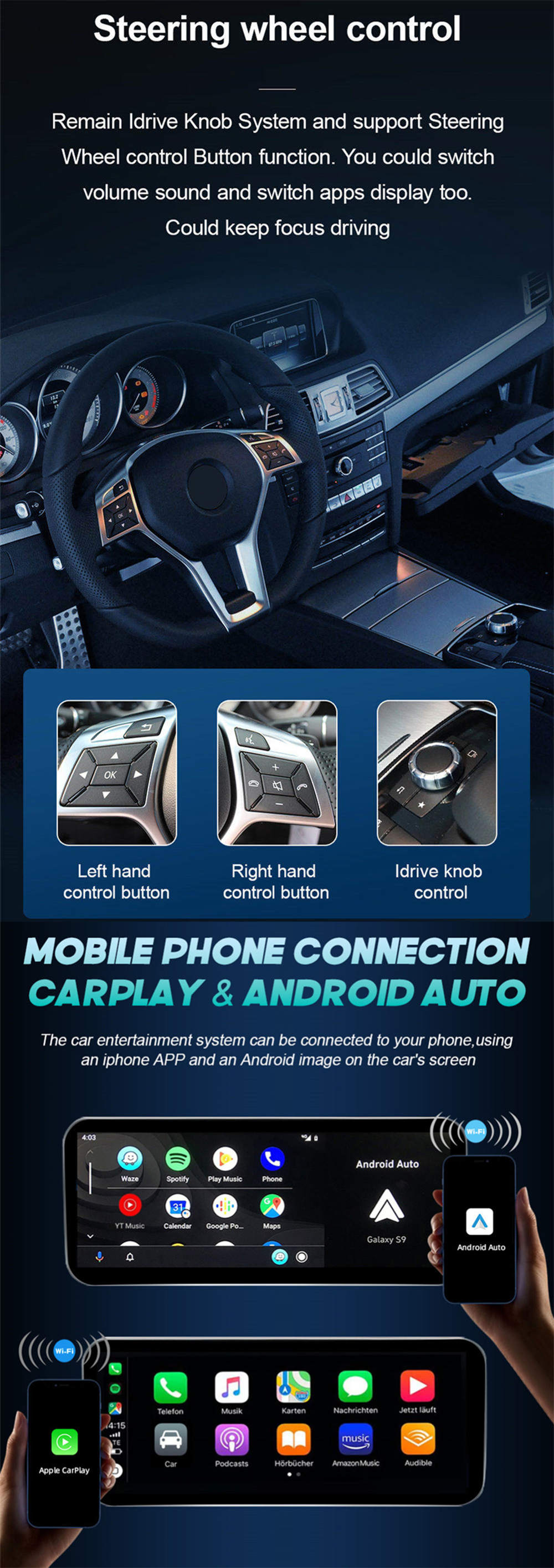 Android 12.0 Auto Stereo per Mercedes Classe E C207/A207-2