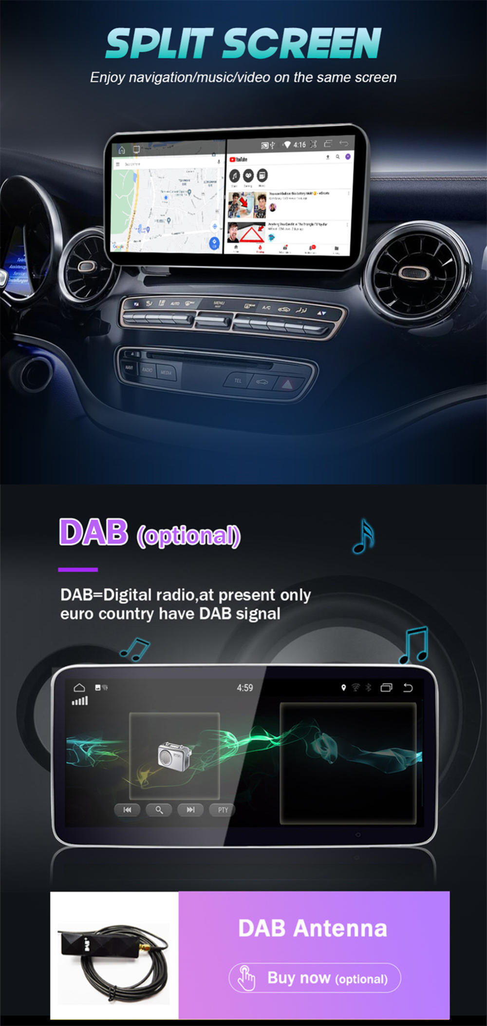 Android 12.0 Auto Stereo per Mercedes Classe E C207/A207-5